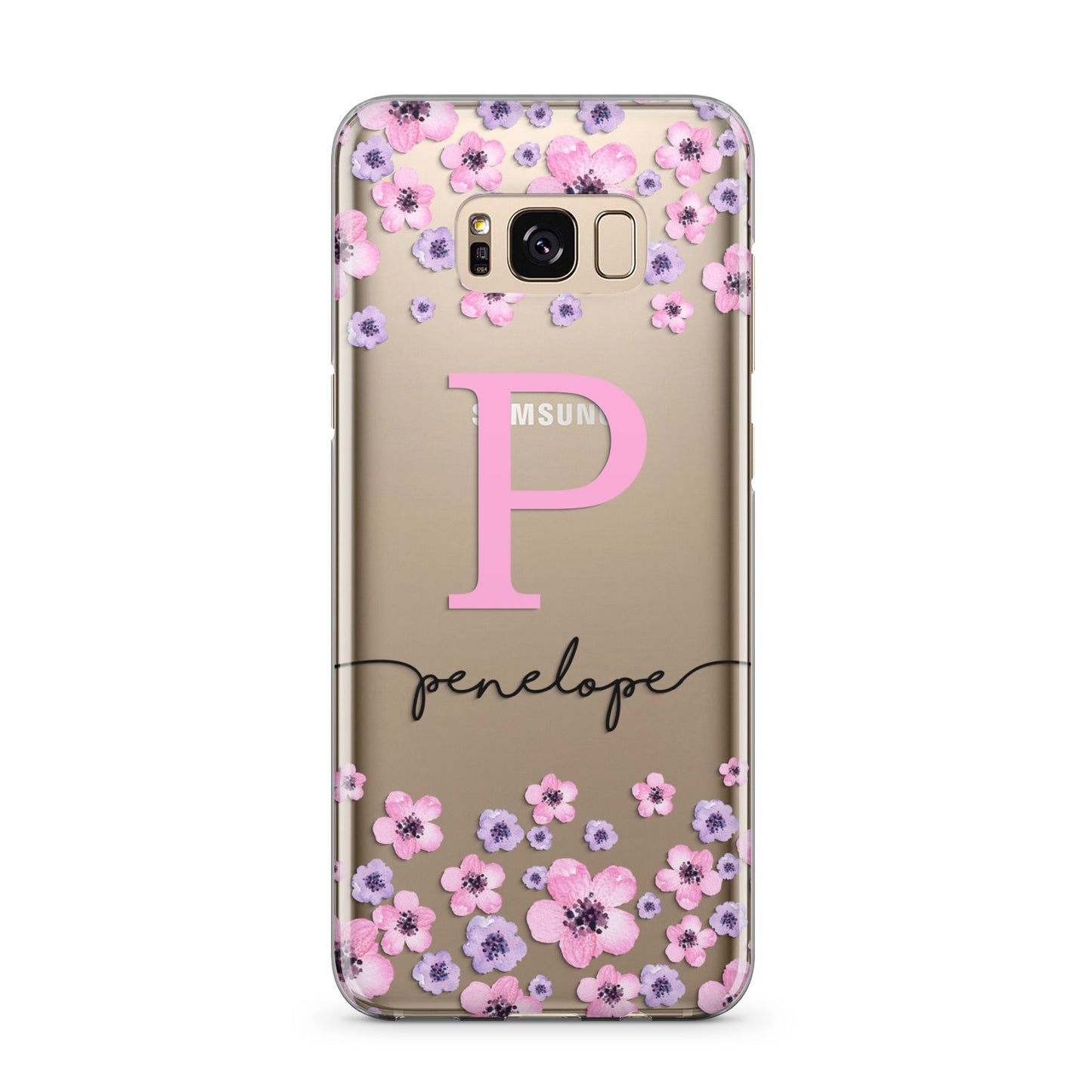 Personalised Pink Floral Samsung Galaxy S8 Plus Case