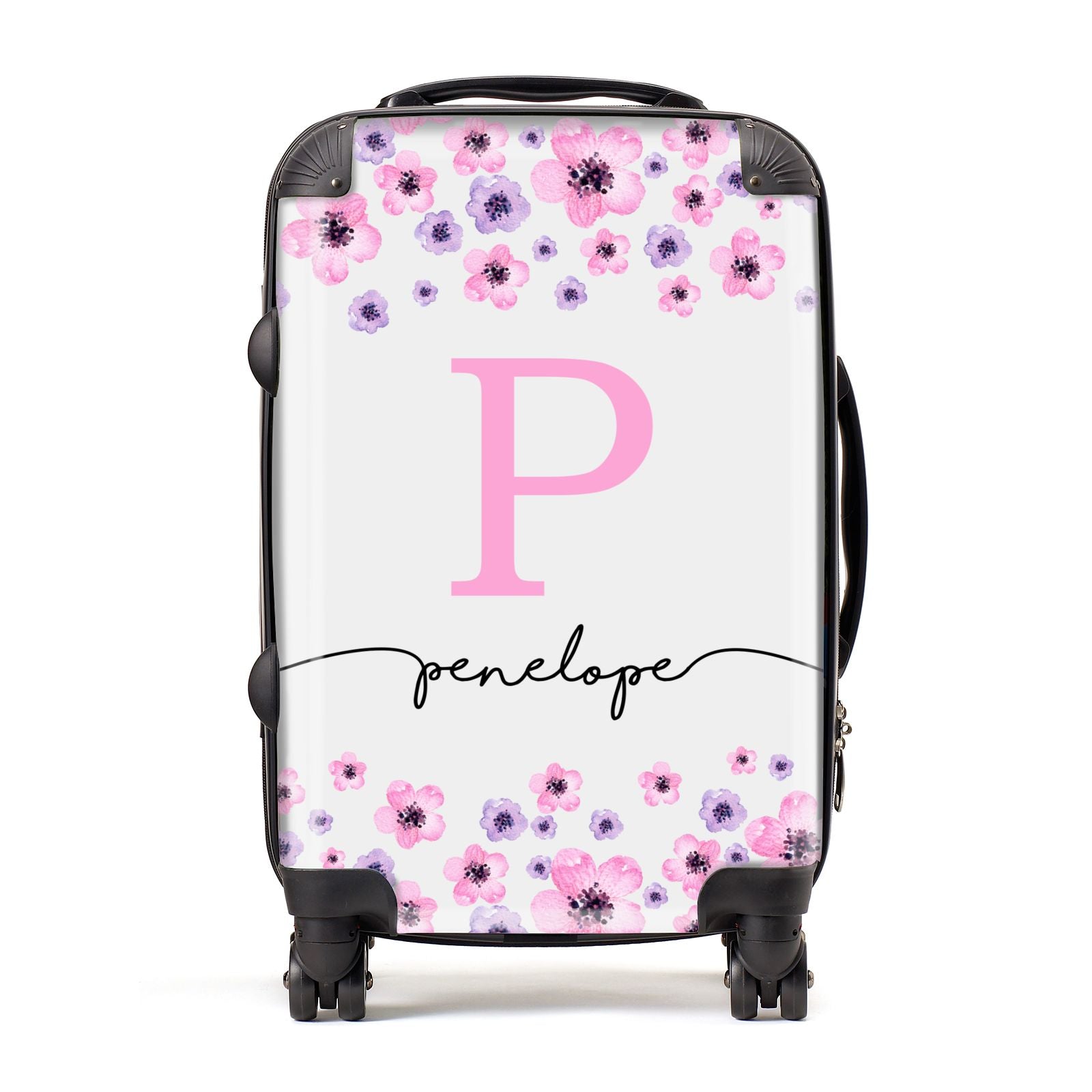 Personalised Pink Floral Suitcase