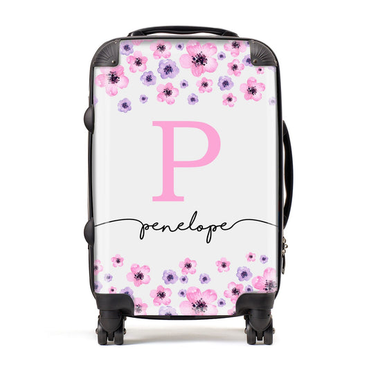Personalised Pink Floral Suitcase
