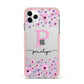 Personalised Pink Floral iPhone 11 Pro Max Impact Pink Edge Case