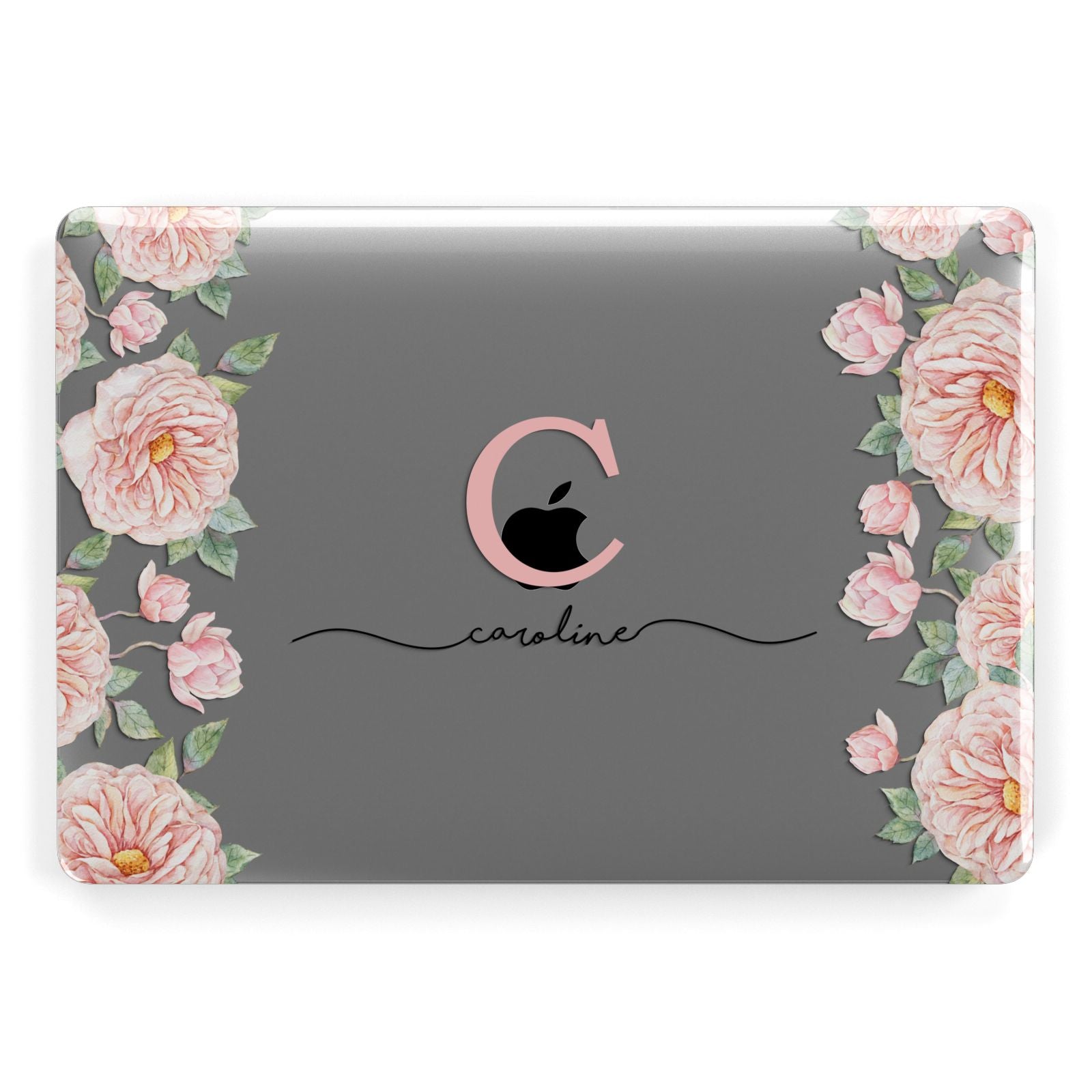 Personalised Pink Flowers Apple MacBook Case
