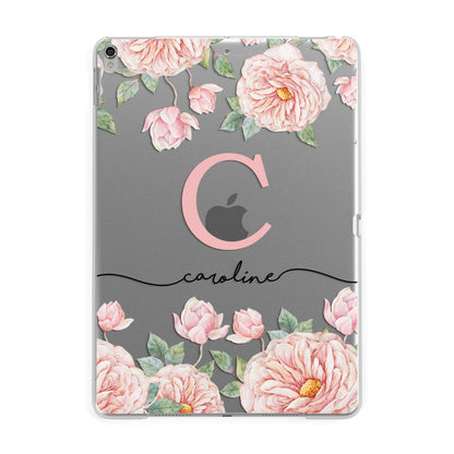 Personalised Pink Flowers Apple iPad Silver Case