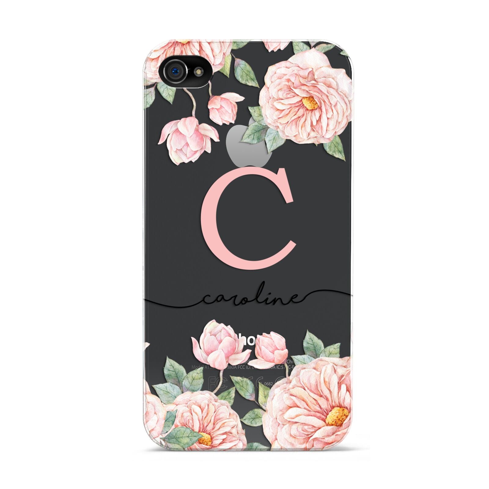 Personalised Pink Flowers Apple iPhone 4s Case