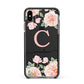 Personalised Pink Flowers Apple iPhone Xs Max Impact Case Black Edge on Black Phone