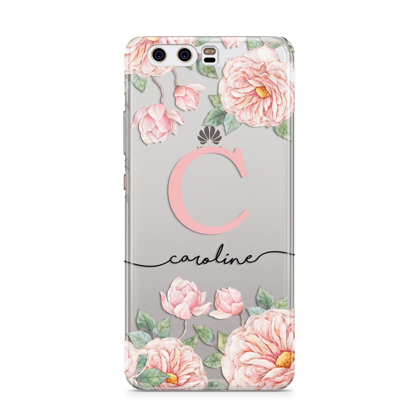 Personalised Pink Flowers Huawei P10 Phone Case