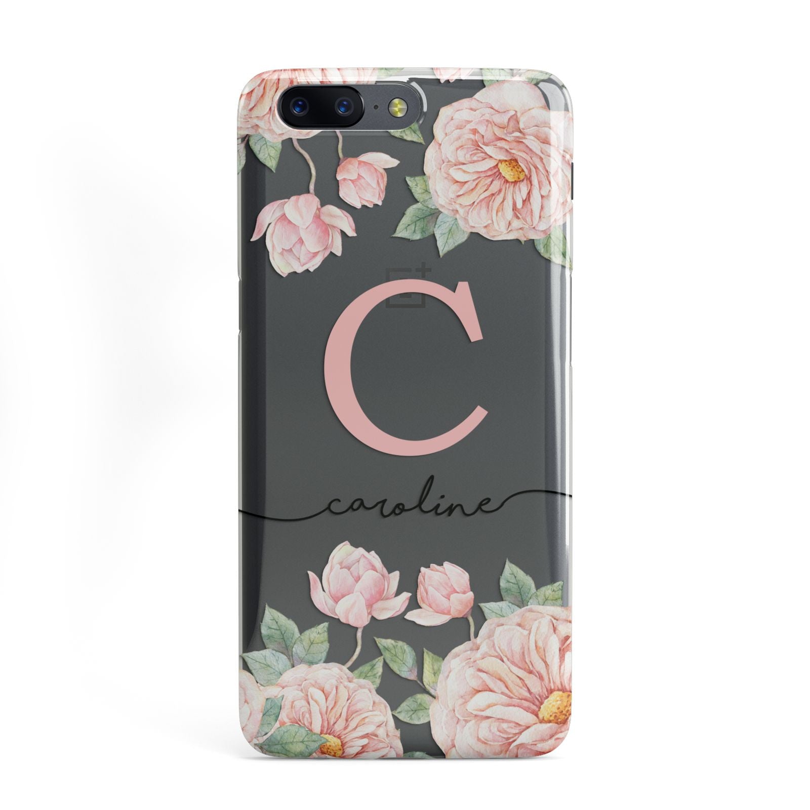 Personalised Pink Flowers OnePlus Case