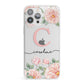 Personalised Pink Flowers iPhone 13 Pro Max Clear Bumper Case