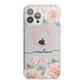 Personalised Pink Flowers iPhone 13 Pro Max TPU Impact Case with Pink Edges