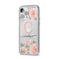 Personalised Pink Flowers iPhone 14 Pro Max Clear Tough Case Silver Angled Image