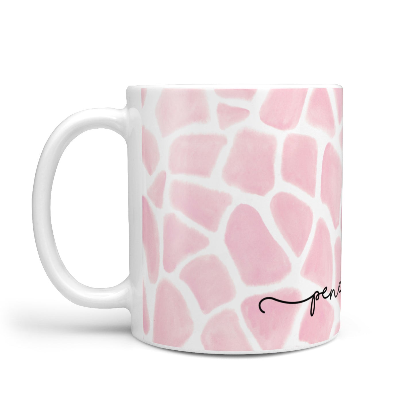 Personalised Pink Giraffe Print 10oz Mug Alternative Image 1