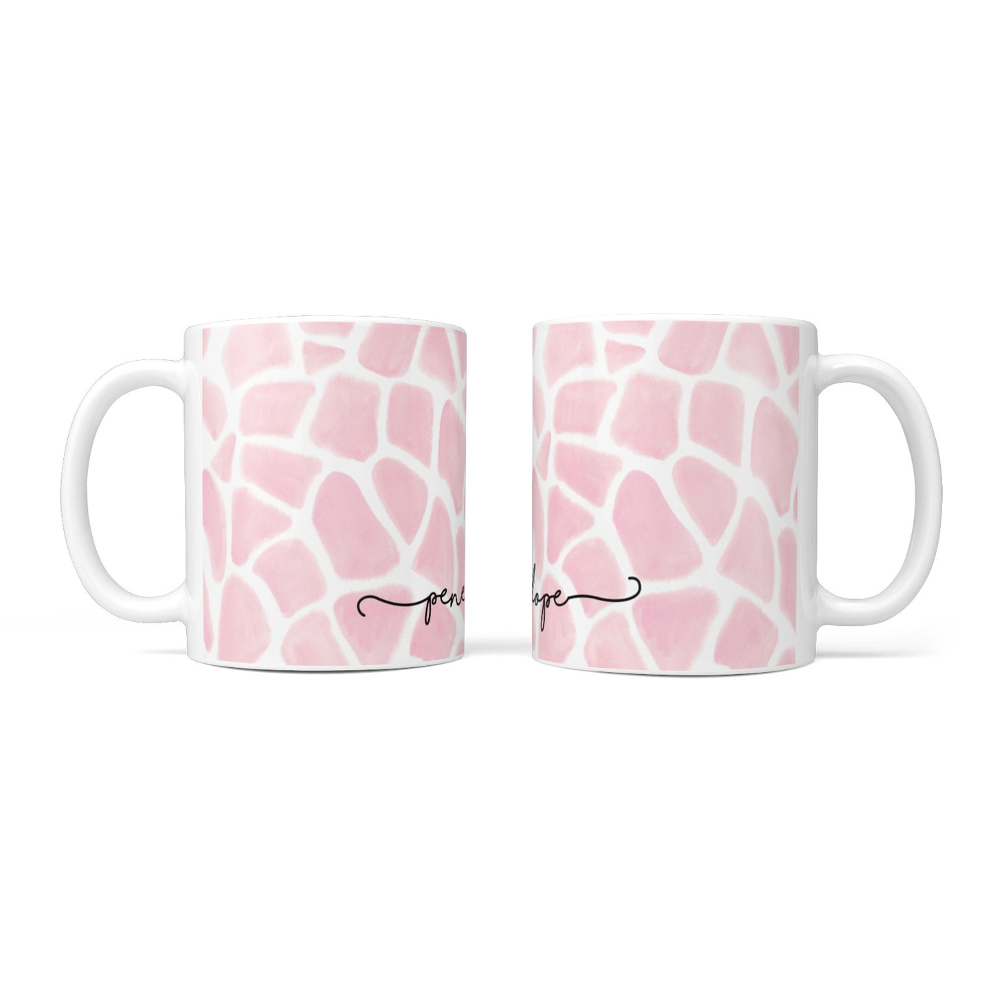 Personalised Pink Giraffe Print 10oz Mug Alternative Image 3