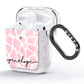 Personalised Pink Giraffe Print AirPods Glitter Case Side Image