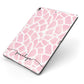 Personalised Pink Giraffe Print Apple iPad Case on Grey iPad Side View