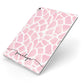 Personalised Pink Giraffe Print Apple iPad Case on Silver iPad Side View