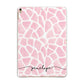 Personalised Pink Giraffe Print Apple iPad Gold Case