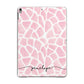 Personalised Pink Giraffe Print Apple iPad Grey Case