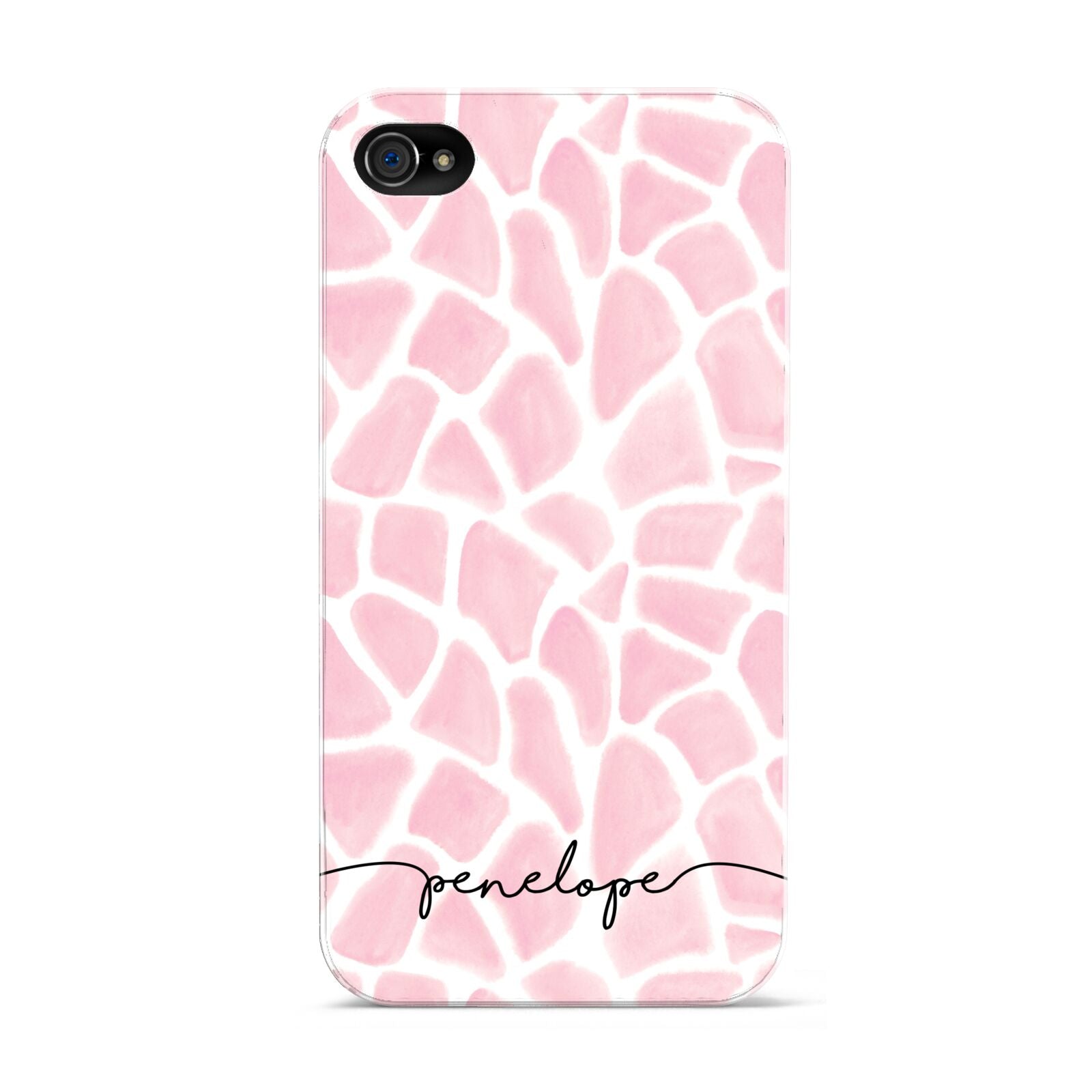Personalised Pink Giraffe Print Apple iPhone 4s Case