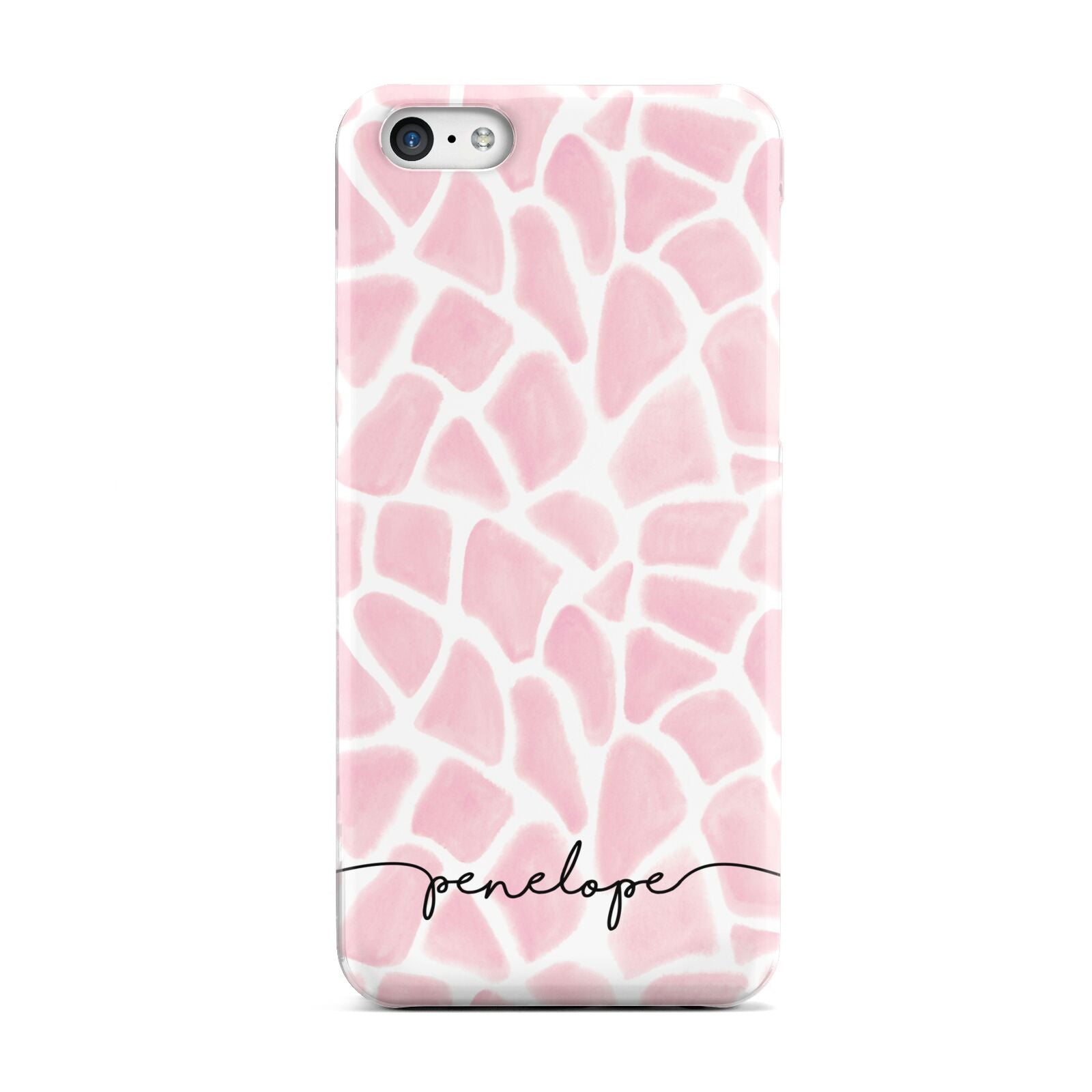 Personalised Pink Giraffe Print Apple iPhone 5c Case