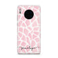 Personalised Pink Giraffe Print Huawei Mate 30