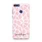Personalised Pink Giraffe Print Huawei P Smart Case