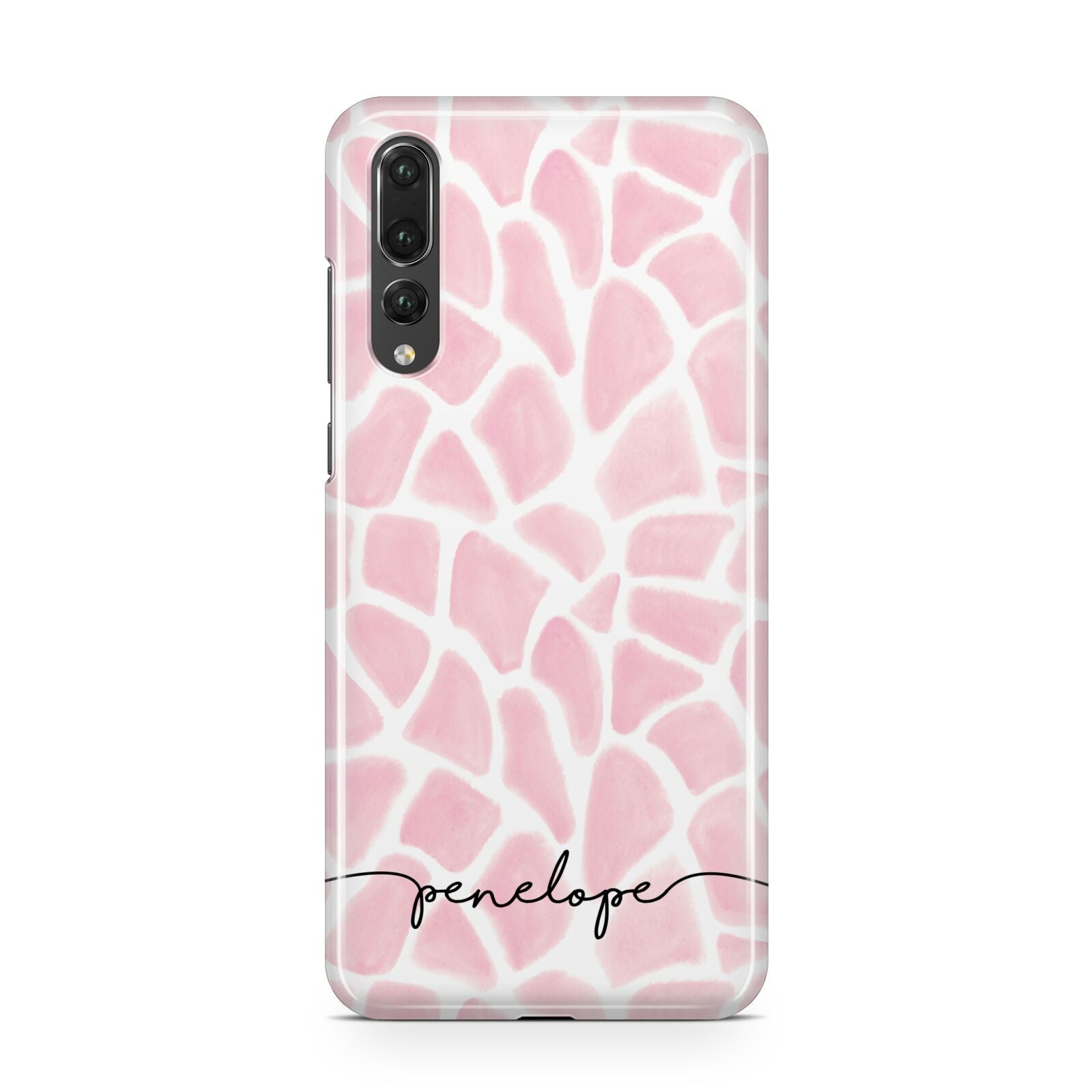 Personalised Pink Giraffe Print Huawei P20 Pro Phone Case