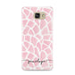 Personalised Pink Giraffe Print Samsung Galaxy A9 2016 Case on gold phone