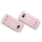 Personalised Pink Giraffe Print Samsung Galaxy Case Flat Overview