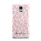 Personalised Pink Giraffe Print Samsung Galaxy Note 4 Case