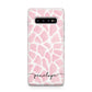Personalised Pink Giraffe Print Samsung Galaxy S10 Plus Case
