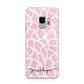 Personalised Pink Giraffe Print Samsung Galaxy S9 Case