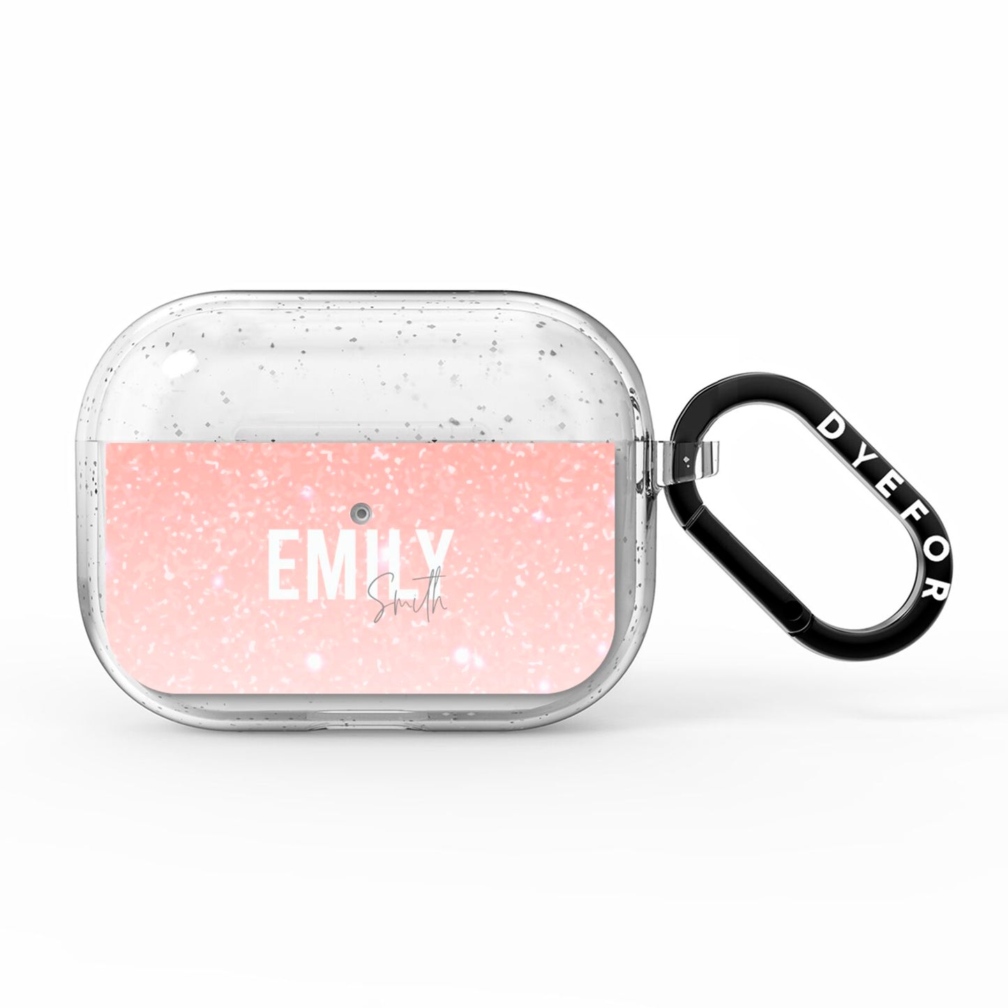 Personalised Pink Glitter Fade Text AirPods Pro Glitter Case