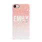 Personalised Pink Glitter Fade Text Apple iPhone 7 8 3D Snap Case