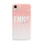 Personalised Pink Glitter Fade Text Apple iPhone XR White 3D Tough Case