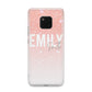 Personalised Pink Glitter Fade Text Huawei Mate 20 Pro Phone Case