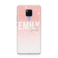 Personalised Pink Glitter Fade Text Huawei Mate 20X Phone Case