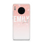 Personalised Pink Glitter Fade Text Huawei Mate 30
