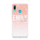 Personalised Pink Glitter Fade Text Huawei P Smart 2019 Case