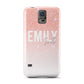 Personalised Pink Glitter Fade Text Samsung Galaxy S5 Case