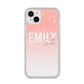 Personalised Pink Glitter Fade Text iPhone 14 Plus Glitter Tough Case Starlight