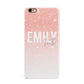 Personalised Pink Glitter Fade Text iPhone 6 Plus 3D Snap Case on Gold Phone