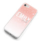 Personalised Pink Glitter Fade Text iPhone 8 Bumper Case on Silver iPhone Alternative Image