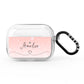Personalised Pink Glitter Fade with Black Text AirPods Pro Clear Case