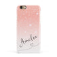 Personalised Pink Glitter Fade with Black Text Apple iPhone 6 3D Snap Case