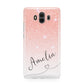 Personalised Pink Glitter Fade with Black Text Huawei Mate 10 Protective Phone Case