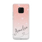 Personalised Pink Glitter Fade with Black Text Huawei Mate 20 Pro Phone Case