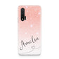 Personalised Pink Glitter Fade with Black Text Huawei Nova 6 Phone Case