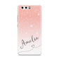 Personalised Pink Glitter Fade with Black Text Huawei P10 Phone Case