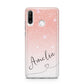 Personalised Pink Glitter Fade with Black Text Huawei P30 Lite Phone Case