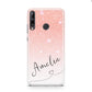 Personalised Pink Glitter Fade with Black Text Huawei P40 Lite E Phone Case