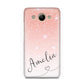 Personalised Pink Glitter Fade with Black Text Huawei Y3 2017